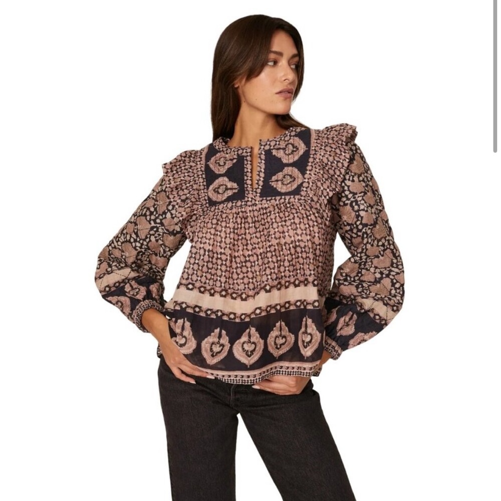 SEA LILAC MARGO QUILTED BLOUSE SIZE SMALL - Picture 3 of 9